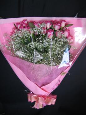 ﾋﾟﾝｸ薔薇とかすみの花束✿｜「フローリストつたや」　（兵庫県姫路市の花キューピット加盟店 花屋）のブログ