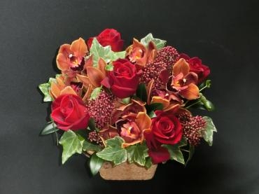 赤いアレンジ✿｜「フローリストつたや」　（兵庫県姫路市の花キューピット加盟店 花屋）のブログ