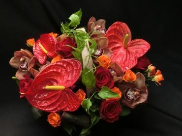新築御祝に✿赤いアレンジ✿｜「フローリストつたや」　（兵庫県姫路市の花キューピット加盟店 花屋）のブログ