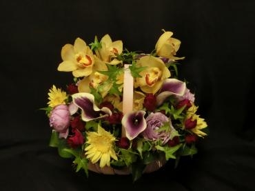 黄色と紫の✿アレンジ✿｜「フローリストつたや」　（兵庫県姫路市の花キューピット加盟店 花屋）のブログ