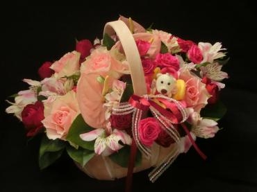 お孫さんに誕生日お祝いアレンジメント✿｜「フローリストつたや」　（兵庫県姫路市の花キューピット加盟店 花屋）のブログ