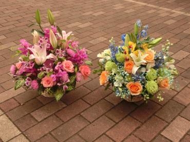 仕上げ法要用の華やかな御供アレンジメント✿｜「フローリストつたや」　（兵庫県姫路市の花キューピット加盟店 花屋）のブログ